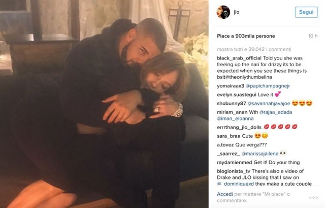Jennifer Lopez e Drake è amore: la foto su Instagram